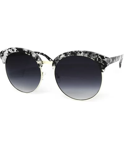 97018 XXL Premium Oversize Mirrored Funky Flat Sunglasses - Marble White - C318OKM7GOZ $11.48 Oversized