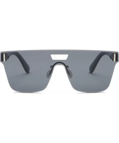 Retro Vintage Square Oversized Unisex Fashion Sunglasses - Grey - CN18IOONGD9 $7.32 Square