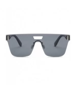 Retro Vintage Square Oversized Unisex Fashion Sunglasses - Grey - CN18IOONGD9 $7.32 Square