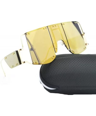 Fashion Sunglasses Oversized Glasses fashion - Gold - CT19C5C6IG3 $11.01 Oversized