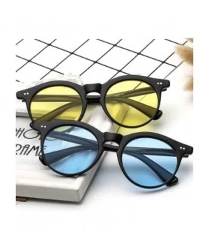 Classic Retro Round Oversized Sunglasses for Women women with Rivets colorful eyewear UV400 Protection - 5 - CT196WWTEGY $11....