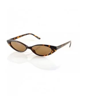 90s Vintage Extreme Wide Slim Futuristic Cat-Eye Sunglasses A130 - Tortoise/ Brown - CG18C7WG7AZ $7.86 Cat Eye