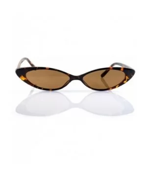 90s Vintage Extreme Wide Slim Futuristic Cat-Eye Sunglasses A130 - Tortoise/ Brown - CG18C7WG7AZ $7.86 Cat Eye