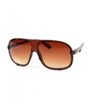 Unisex Trendy Sporty Aviator Frame Sunglasses P2107 - Brown-brown Gradient Lens - CB11EPE23Y5 $11.98 Aviator