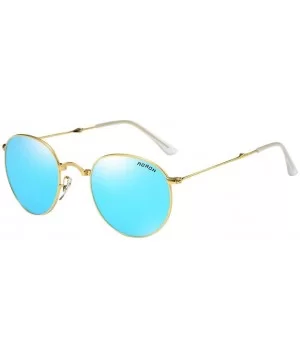 Polarized Sunglasses for Men Folding Sunglasses- Potable Eyewear Sun Glasses for Outdoor - Blue - CQ18X8NDQN9 $9.86 Round