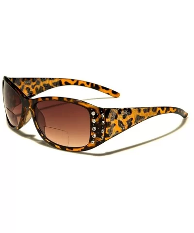 Womens Designer Bifocal Sunglasses with Rhinestones - Hard Case Included - Tortoise - C718C4QHYSN $12.14 Rectangular