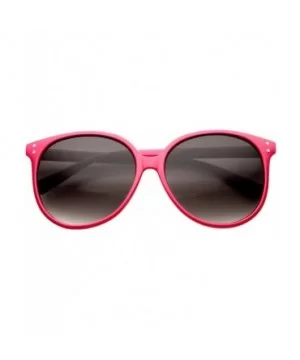 Retro P3 Round Metal Rivet Horn Rimmed Sunglasses - Pink Lavender - CQ11YEC5QAP $5.45 Oversized