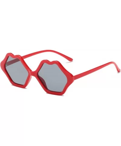 Women Retro Vintage Style Funky Geometric Circle Round Fashion Sunglasses - Red - CM18WSENDS6 $15.99 Goggle