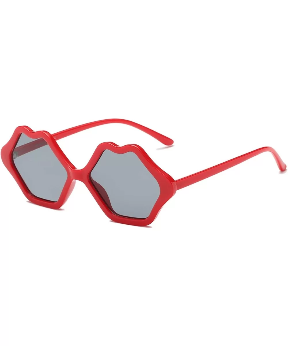 Women Retro Vintage Style Funky Geometric Circle Round Fashion Sunglasses - Red - CM18WSENDS6 $15.99 Goggle