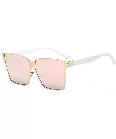 Large Aviator Oversized Women Men Metal Sunglasses Fashion Designer Colored Lens - CU12NYA4V6E $8.91 Oversized