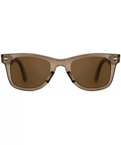 Vintage Polarized UV400 Protection Sunglasses for Men Women Retro Frosted Frame - B-translucent Brown - C818W5RZWCL $9.49 Rec...