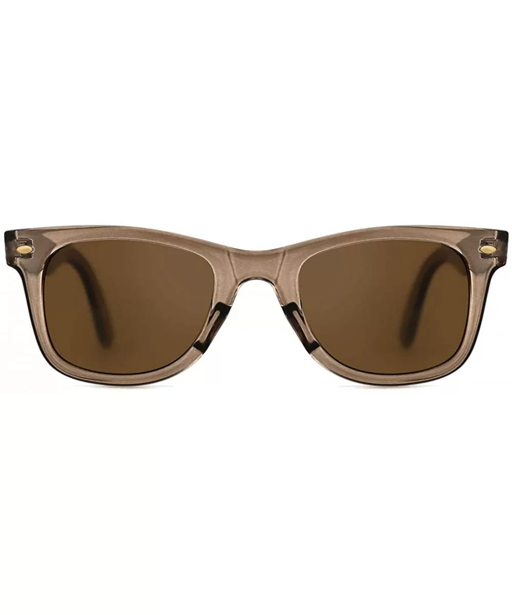 Vintage Polarized UV400 Protection Sunglasses for Men Women Retro Frosted Frame - B-translucent Brown - C818W5RZWCL $9.49 Rec...