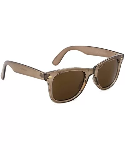 Vintage Polarized UV400 Protection Sunglasses for Men Women Retro Frosted Frame - B-translucent Brown - C818W5RZWCL $9.49 Rec...