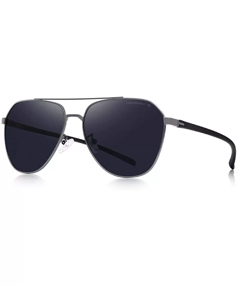 DESIGN Men Classic Pilot Sunglasses Aviation Frame HD Polarized C01 Black - C02 Gray Black - CH18XGEIKZ4 $11.27 Oversized