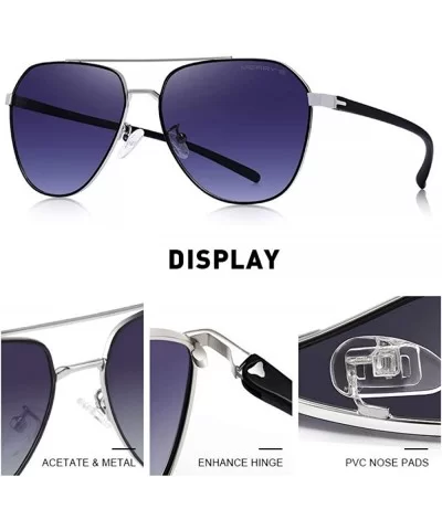 DESIGN Men Classic Pilot Sunglasses Aviation Frame HD Polarized C01 Black - C02 Gray Black - CH18XGEIKZ4 $11.27 Oversized