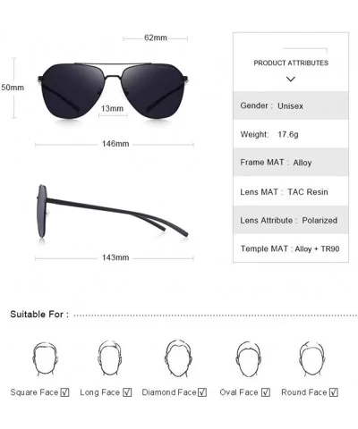 DESIGN Men Classic Pilot Sunglasses Aviation Frame HD Polarized C01 Black - C02 Gray Black - CH18XGEIKZ4 $11.27 Oversized