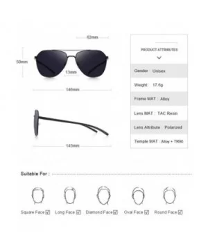 DESIGN Men Classic Pilot Sunglasses Aviation Frame HD Polarized C01 Black - C02 Gray Black - CH18XGEIKZ4 $11.27 Oversized