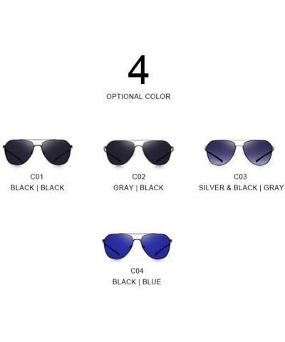 DESIGN Men Classic Pilot Sunglasses Aviation Frame HD Polarized C01 Black - C02 Gray Black - CH18XGEIKZ4 $11.27 Oversized