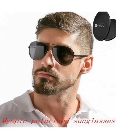 Classic Men Pilot Metal Frame Brand Designer Myopic polarized sunglasses Optical glasses - CG18TG6WZU4 $16.06 Goggle