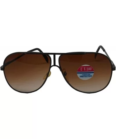 Vintage 70's and 80's Era Aviator Style Sunglasses for Men and Women - Brown - CK18YI6OE5M $9.99 Aviator