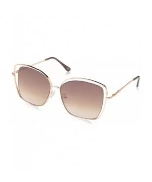 Women's LD279 Square Sunglasses with 100% UV Protection - 63 mm - Rose Gold & Brown - CE18O3CE4ZL $46.97 Cat Eye