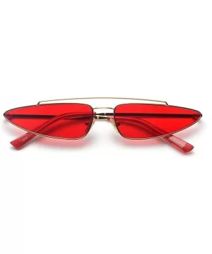 Small Triangle Sunglasses Cat Eye Metal Frame Retro Vintage Sun Glasses Women - Gold With Red - CT18DQQ0SM5 $9.14 Cat Eye