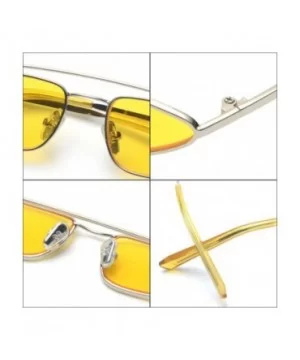 Small Triangle Sunglasses Cat Eye Metal Frame Retro Vintage Sun Glasses Women - Gold With Red - CT18DQQ0SM5 $9.14 Cat Eye