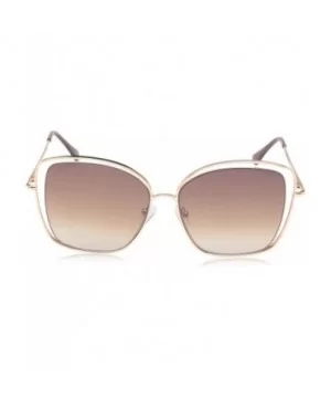 Women's LD279 Square Sunglasses with 100% UV Protection - 63 mm - Rose Gold & Brown - CE18O3CE4ZL $46.97 Cat Eye