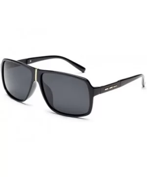 Mens Sunglasses PC Frame In Light Weight Colorful Lens Fashion New Style - Black/Black - CR11ZIRHC67 $17.37 Rectangular