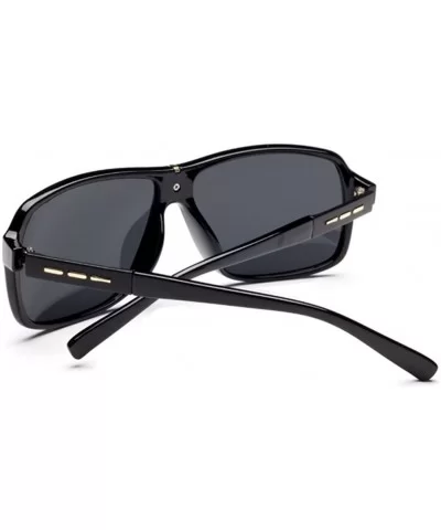 Mens Sunglasses PC Frame In Light Weight Colorful Lens Fashion New Style - Black/Black - CR11ZIRHC67 $17.37 Rectangular