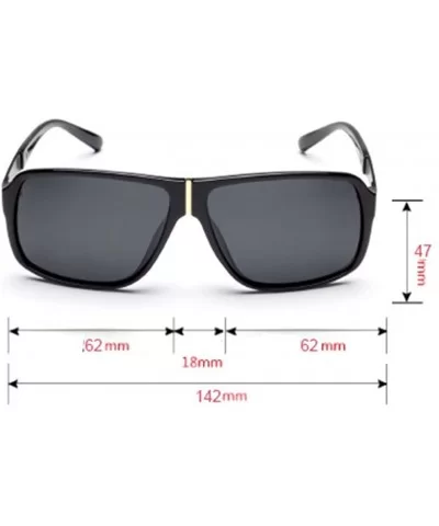 Mens Sunglasses PC Frame In Light Weight Colorful Lens Fashion New Style - Black/Black - CR11ZIRHC67 $17.37 Rectangular