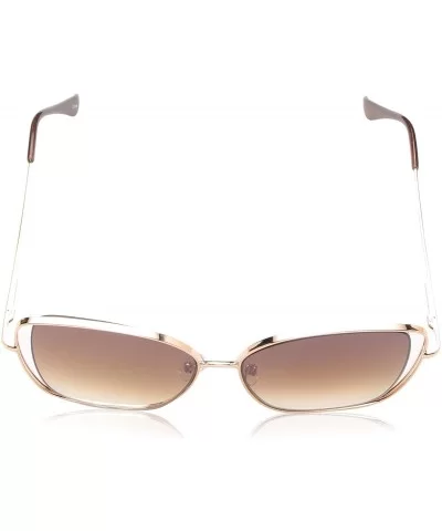 Women's LD279 Square Sunglasses with 100% UV Protection - 63 mm - Rose Gold & Brown - CE18O3CE4ZL $46.97 Cat Eye