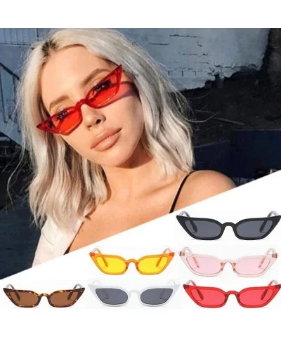 Retro Cateye Sunglasses for Women Fashion Clout Goggles Mirror UV400 Protection Cat Eye Sun Glasses Candy Colors - C918UK2077...