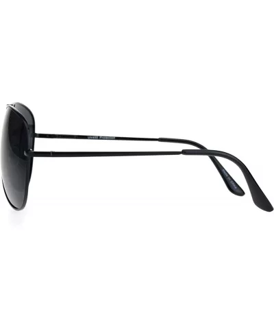 Polarized Lens Mens Classic Pilots Metal Rim Officer Style Sunglasses - All Black - CD18L93AXSE $10.08 Aviator