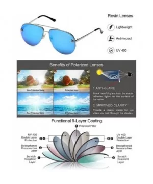 Aviator Sunglasses Military Style Polarized UV400 for Men and Women - Blue - C9185ZEYCQQ $7.23 Aviator