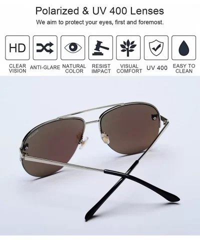 Aviator Sunglasses Military Style Polarized UV400 for Men and Women - Blue - C9185ZEYCQQ $7.23 Aviator