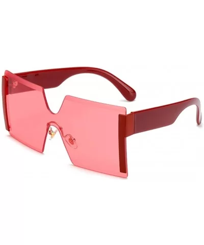 Oversized Square Rimless Sunglasses Women er Flat Top Big Sun Glasses Female One Piece Travel Gafa De Sol 6931 - CB18WTWKSLZ ...