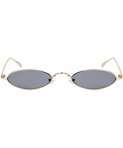 Women Fashion Retro Small Oval Metal Frame Sunglasses Eyewear UV400 - Gold Metal Frame+gray Lens - CV18D6OKHRM $6.87 Oval