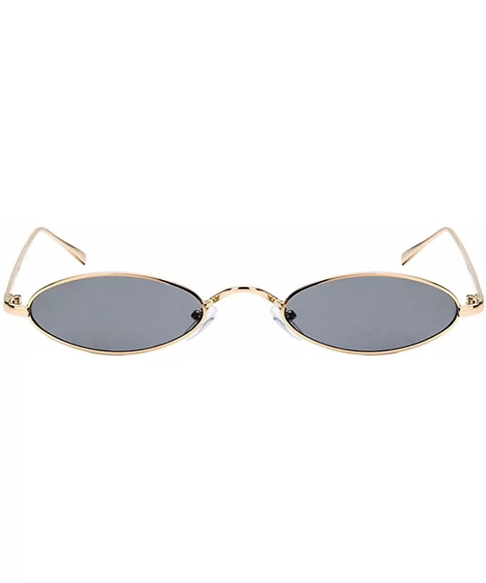 Women Fashion Retro Small Oval Metal Frame Sunglasses Eyewear UV400 - Gold Metal Frame+gray Lens - CV18D6OKHRM $6.87 Oval