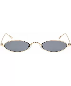 Women Fashion Retro Small Oval Metal Frame Sunglasses Eyewear UV400 - Gold Metal Frame+gray Lens - CV18D6OKHRM $6.87 Oval