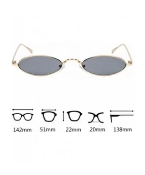 Women Fashion Retro Small Oval Metal Frame Sunglasses Eyewear UV400 - Gold Metal Frame+gray Lens - CV18D6OKHRM $6.87 Oval