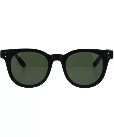 Designer Style Sunglasses Horn Rim Unisex Fashion Shades UV 400 - Matte Black (Green) - C418HSQ0CEY $9.14 Square