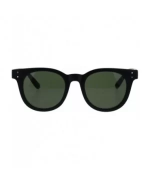 Designer Style Sunglasses Horn Rim Unisex Fashion Shades UV 400 - Matte Black (Green) - C418HSQ0CEY $9.14 Square