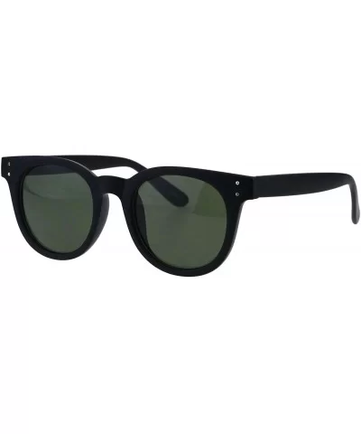 Designer Style Sunglasses Horn Rim Unisex Fashion Shades UV 400 - Matte Black (Green) - C418HSQ0CEY $9.14 Square