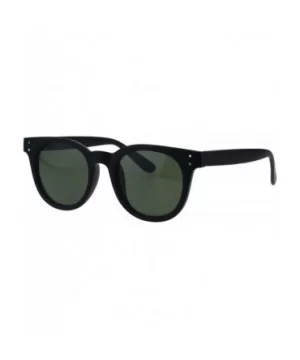 Designer Style Sunglasses Horn Rim Unisex Fashion Shades UV 400 - Matte Black (Green) - C418HSQ0CEY $9.14 Square