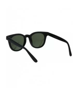 Designer Style Sunglasses Horn Rim Unisex Fashion Shades UV 400 - Matte Black (Green) - C418HSQ0CEY $9.14 Square