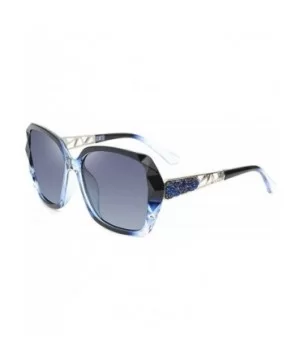 Oversized Polarized Sunglasses for Women-Classic Stylish Diamond Design Big Shades UV Protection 8079 - Blue - C0198RMTT6O $5...