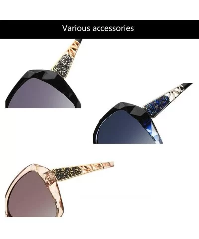 Oversized Polarized Sunglasses for Women-Classic Stylish Diamond Design Big Shades UV Protection 8079 - Blue - C0198RMTT6O $5...