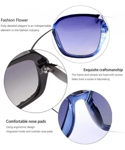 Oversized Polarized Sunglasses for Women-Classic Stylish Diamond Design Big Shades UV Protection 8079 - Blue - C0198RMTT6O $5...