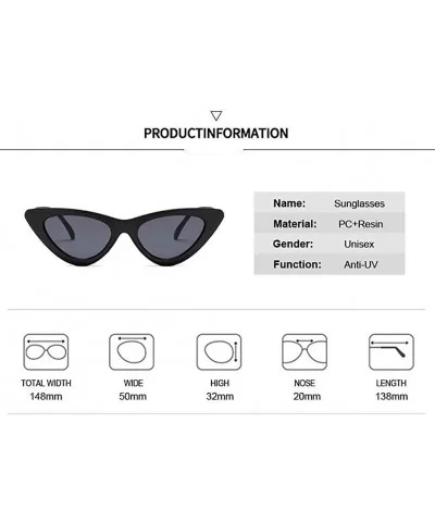 Retro Small Sunglasses-Polarized Shade Glasses With Classic Narrow Cat Eye Lens - B - CL1905XCI4M $24.15 Rectangular